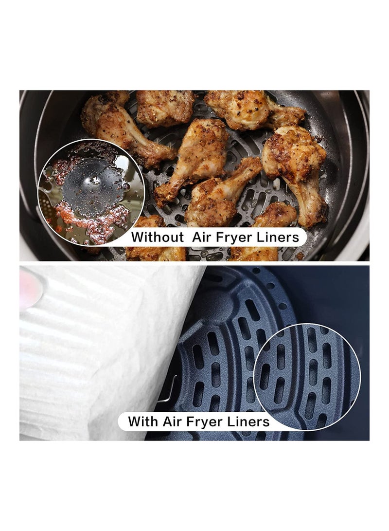 AMERTEER 100-peices Air Fryer Disposable Paper Liner, Non-stick Disposable Air Fryer Liners, Baking Paper for Air Fryer Water-proof, Oil-proof, Parchment for Baking Roasting Microwave 6.3 inch x 1.77 inch - Image 3