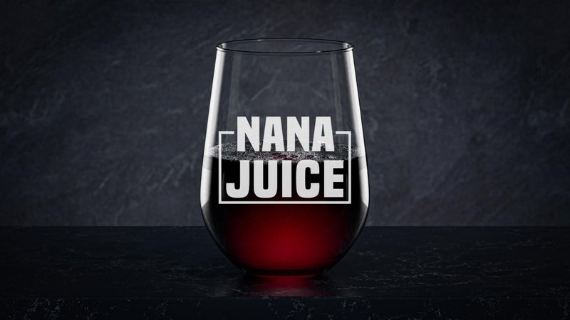 NeeNoNex Nana Juice Stemless Wine Glass Funny Birthday Mothers Day Gift