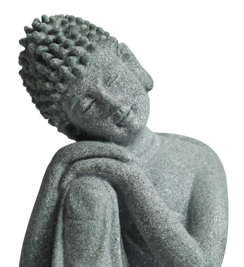 FENGSHUI-CAISHEN تمثال بوذا الصغير - حجر بوددا المصنوع يدوياً للتأمل في الأسماك الزنسية حوض السمك الدبابة ديكور سطح المكتب طفل بوذا تمثال بوذا تمثال داخلي بوذا تمثال بوذا في الهواء الطلق للمنزل - Image 3