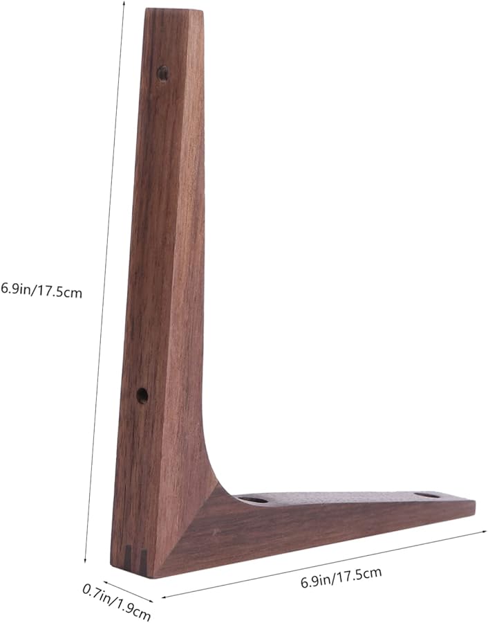 حامل رف عائم من خشب الجوز، دعامة حائط مثلثة ثقيلة الواجبات - Image 3