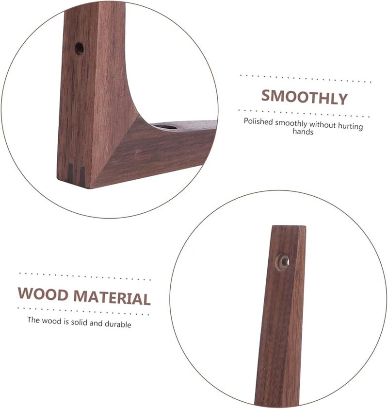 حامل رف عائم من خشب الجوز، دعامة حائط مثلثة ثقيلة الواجبات - Image 5