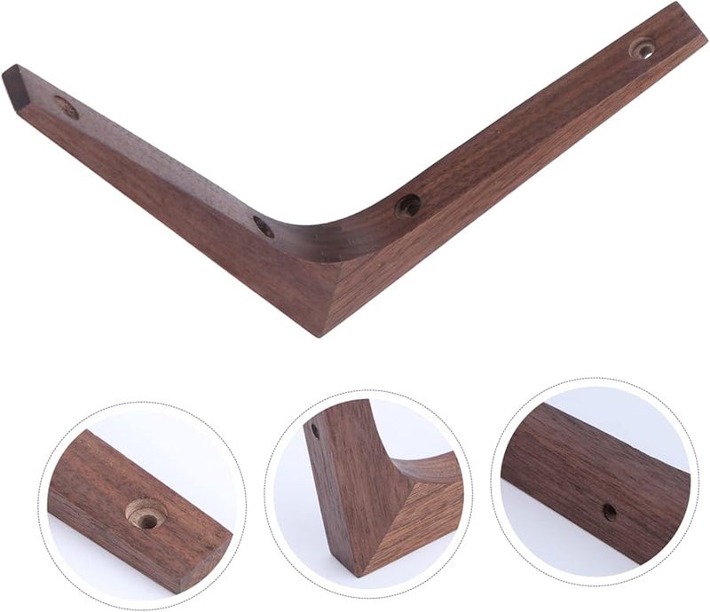 حامل رف عائم من خشب الجوز، دعامة حائط مثلثة ثقيلة الواجبات - Image 4