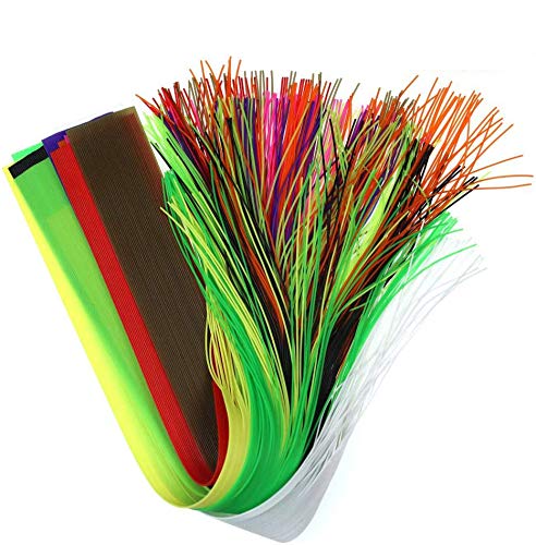 GREATFISHING 10pcs Mix Color 40 Strands/Pack 30CM Length Micro Silicone Rubber Skirts for Soft Worm Trout Fly Legs Fishing Jig Lure Skirts Fly Tying Material - Image 1