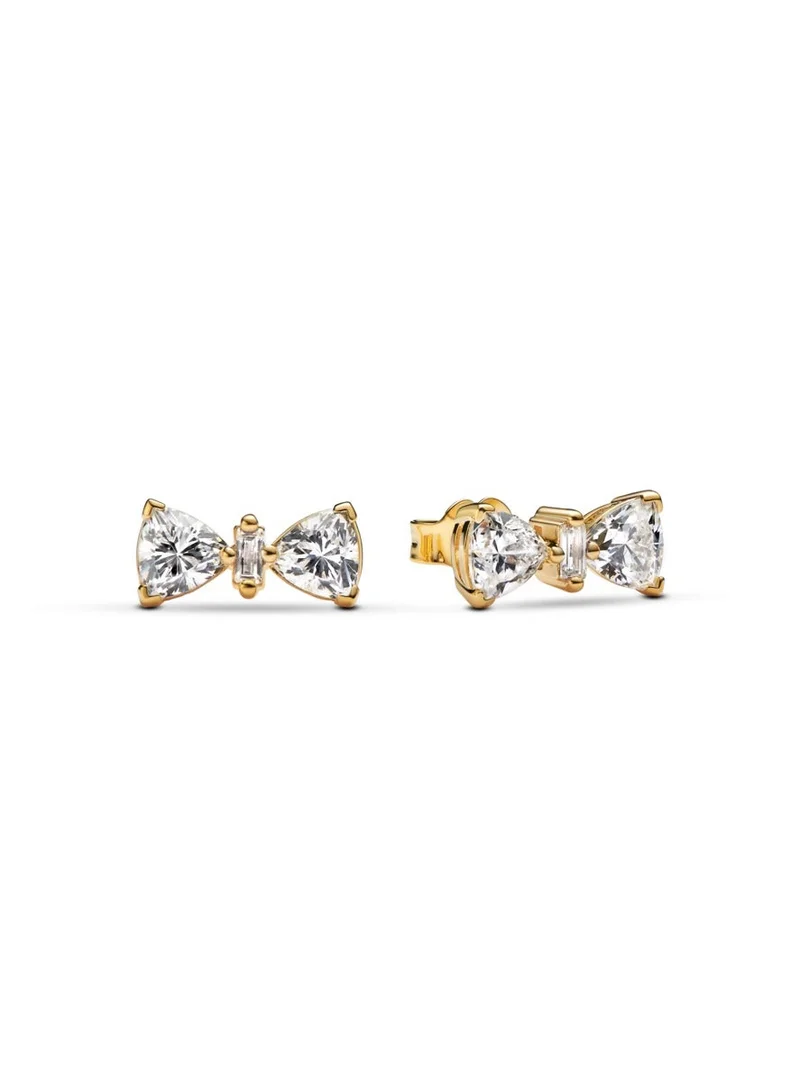 PANDORA Sparkling Pink Bow Stud Earrings