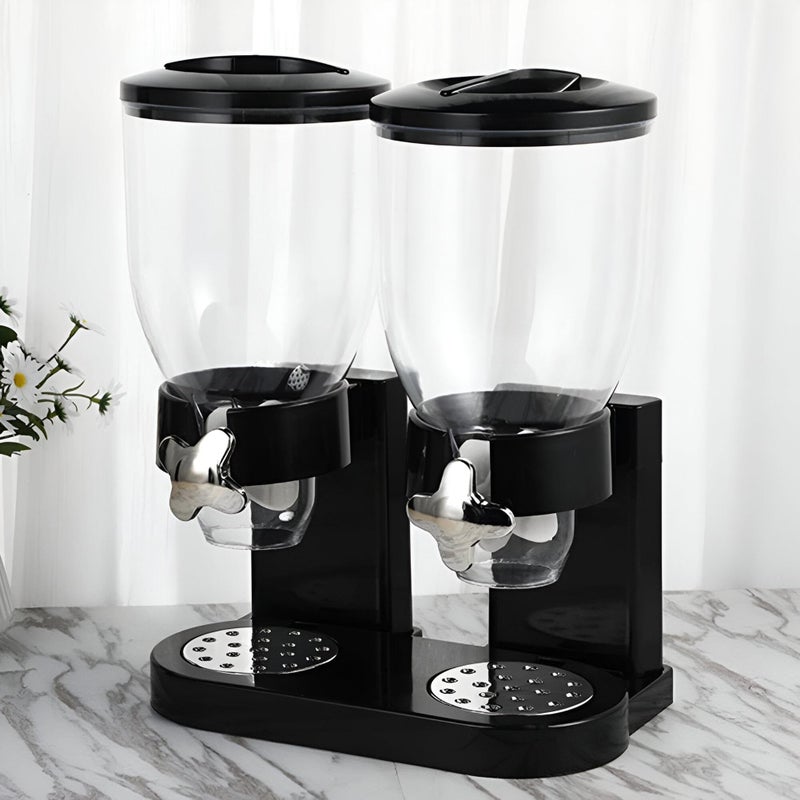 Home Grain Storage - 2-Compartment Dispenser for Oats, Rice, and Pasta with 4L Capacity and Automatic Features for Effortless Use - Image 3
