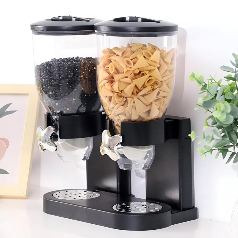 Home Grain Storage - 2-Compartment Dispenser for Oats, Rice, and Pasta with 4L Capacity and Automatic Features for Effortless Use - Image 2