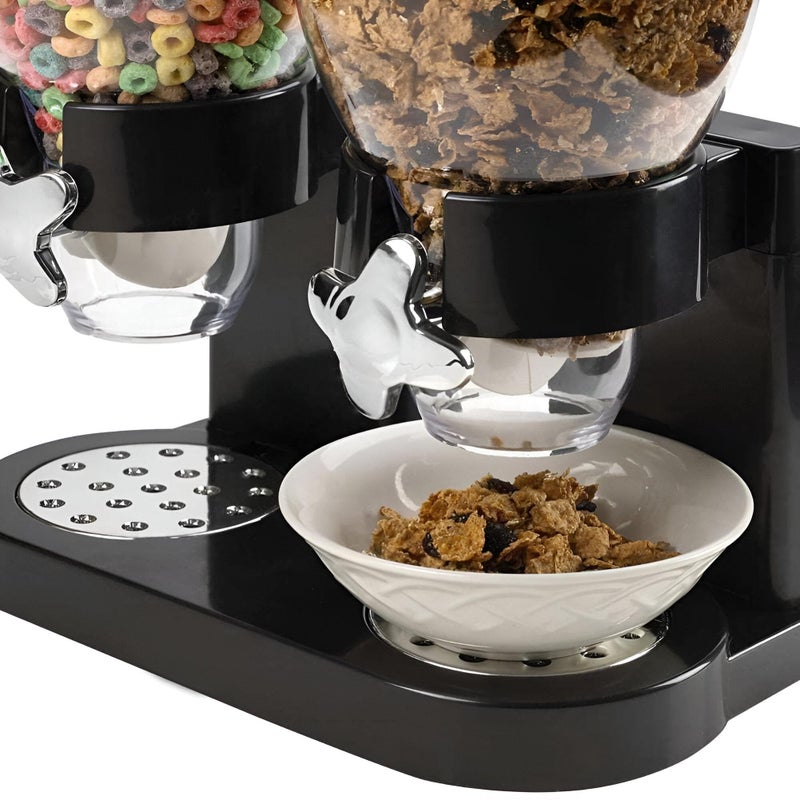 Home Grain Storage - 2-Compartment Dispenser for Oats, Rice, and Pasta with 4L Capacity and Automatic Features for Effortless Use - Image 4