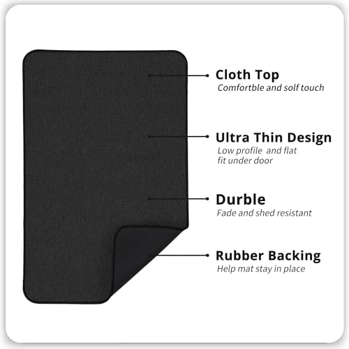 Bosap Bath Mat,Ultra Thin Bathroom Rugs,Rubber Bath Mats for Bathroom,No Slip Bath Rugs,Quick Dry,Machine Washable,Low Pile,Absorbent,Shower Outside,Sink,Home Decor Accessories.Black,1'5"x2'3"(17x27inch) - Image 2