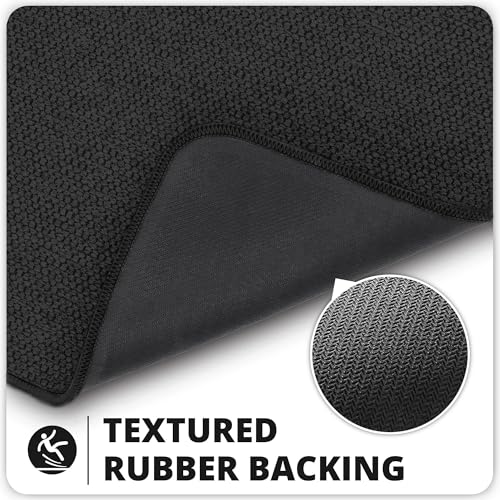 Bosap Bath Mat,Ultra Thin Bathroom Rugs,Rubber Bath Mats for Bathroom,No Slip Bath Rugs,Quick Dry,Machine Washable,Low Pile,Absorbent,Shower Outside,Sink,Home Decor Accessories.Black,1'5"x2'3"(17x27inch) - Image 4