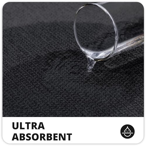 Bosap Bath Mat,Ultra Thin Bathroom Rugs,Rubber Bath Mats for Bathroom,No Slip Bath Rugs,Quick Dry,Machine Washable,Low Pile,Absorbent,Shower Outside,Sink,Home Decor Accessories.Black,1'5"x2'3"(17x27inch) - Image 3
