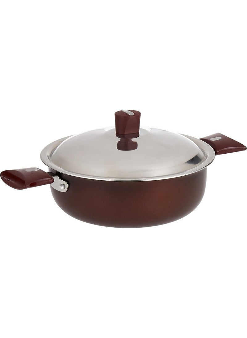 NIRLEP by Bajaj Electricals Selec+ Aluminium Non Stick Induction Casserole with Lid (4 LTR, Maroon) - Image 1