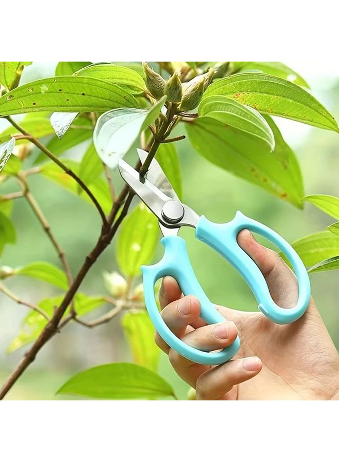 Professional Pruning Shears Blue with Ergonomic Comfort Grip Handles Stainless Steel Blades Manual Garden Scissors for Flower Arranging Gardening Trimming Plant Pruning and Fruit Picking - Image 3