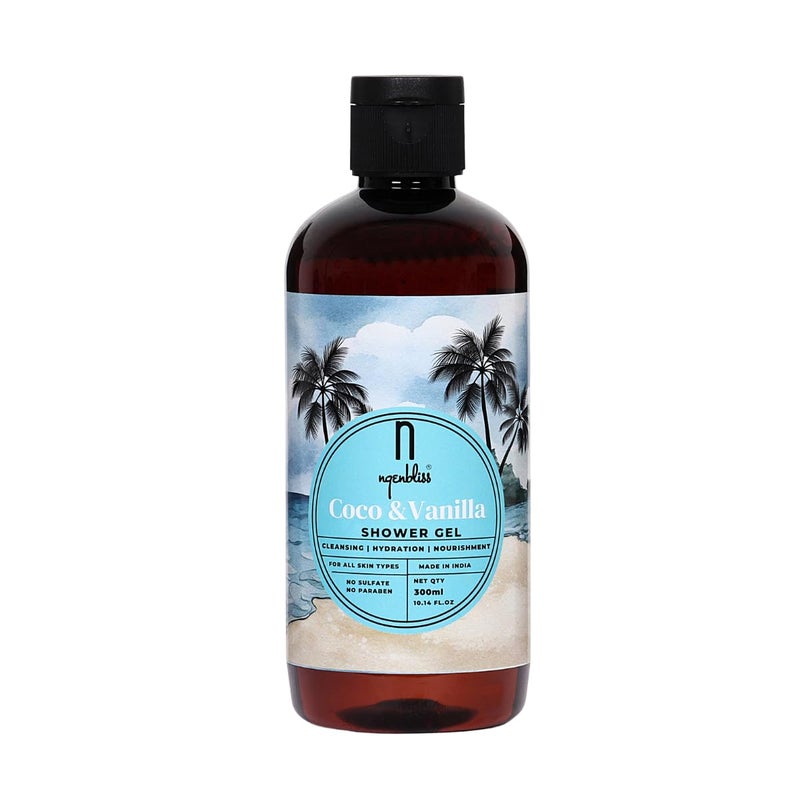 Ngenbliss Coco & Vanilla Shower Gel - Natural, and Luxurious Skincare Nourishing and Hydrating Shower gel with Coconut Oil and Vanilla Extract - Vegan and Cruelty-Free - Image 1