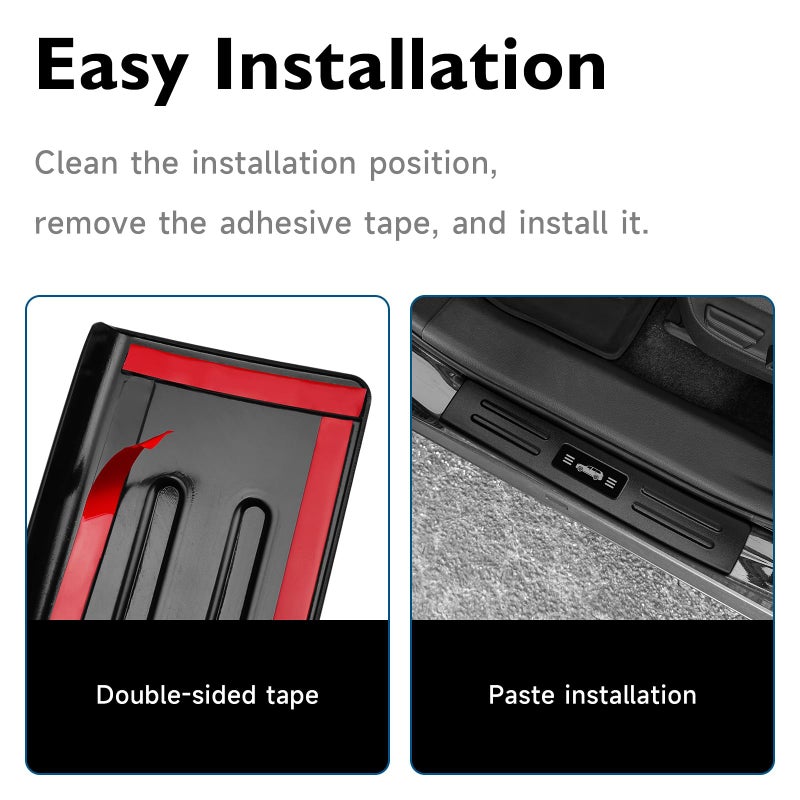 BIBLOZ ABS Material Door Sill Protector Compatible with Toyota Grand Highlander (Include Hybrid) LE/XLE/Limited/Platinum Accessories 2024 2025 2026 Door Sill Guards Trim(Not for Highlander) - Image 5