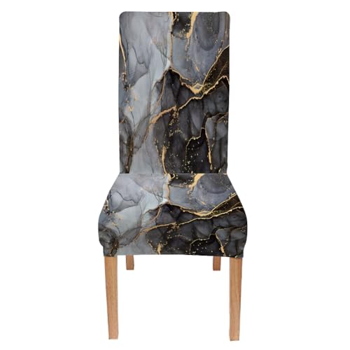 CAPSCEOLL Marble Black Gray Dining Chair Covers Set of 6Stretch Parsons Chair Slipcovers Universal Removable Washable Parson Chair Covers for Dining RoomLiving RoomKitchen - Image 3