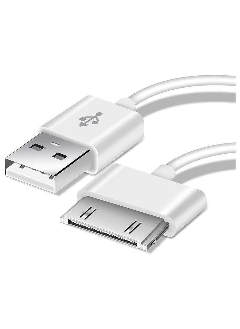 TLAXCA كابل بيانات USB للمزامنة والشحن لأجهزة iPhone 4/4s، وiPhone 3G/3GS، وiPad 1/2/3، وiPod، وكابل شاحن 30 دبوس - 1 متر  - Image 1