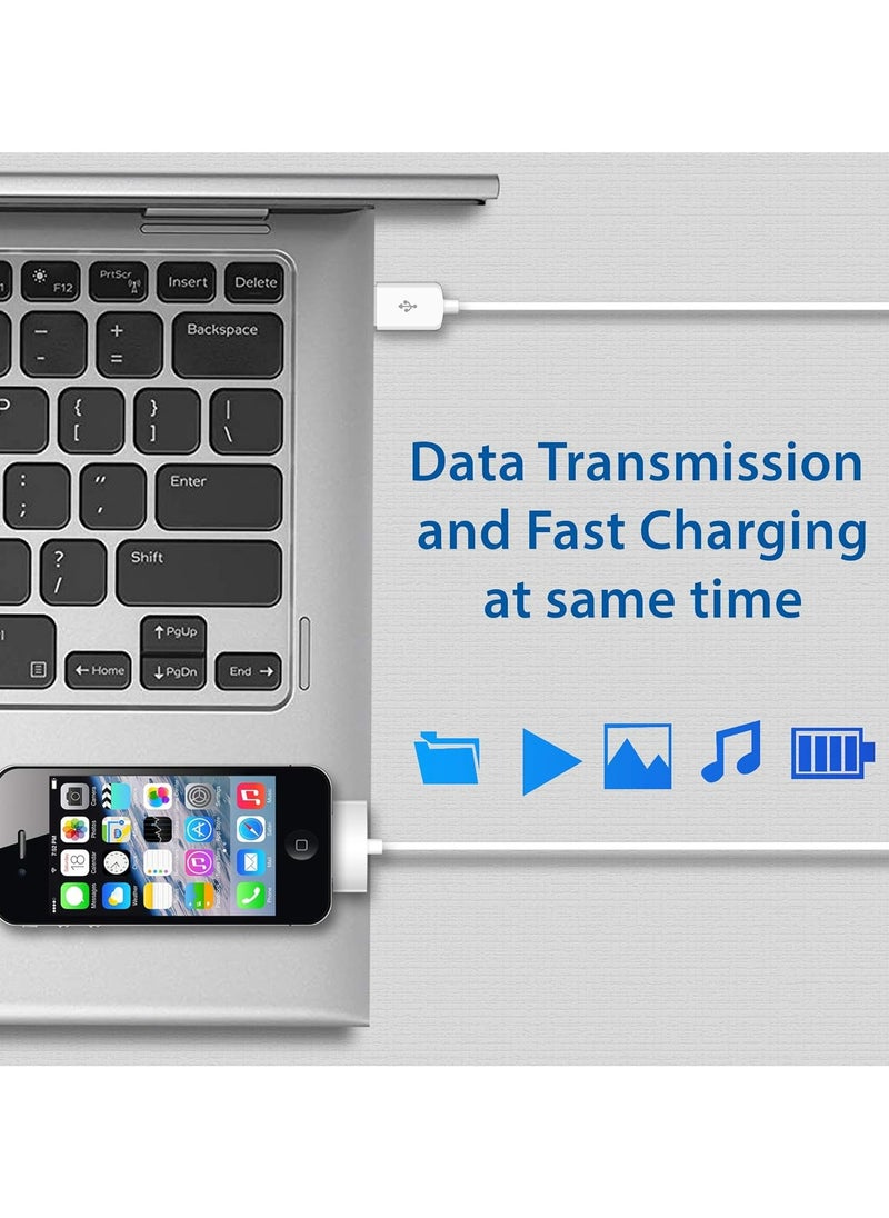 TLAXCA كابل بيانات USB للمزامنة والشحن لأجهزة iPhone 4/4s، وiPhone 3G/3GS، وiPad 1/2/3، وiPod، وكابل شاحن 30 دبوس - 1 متر  - Image 2