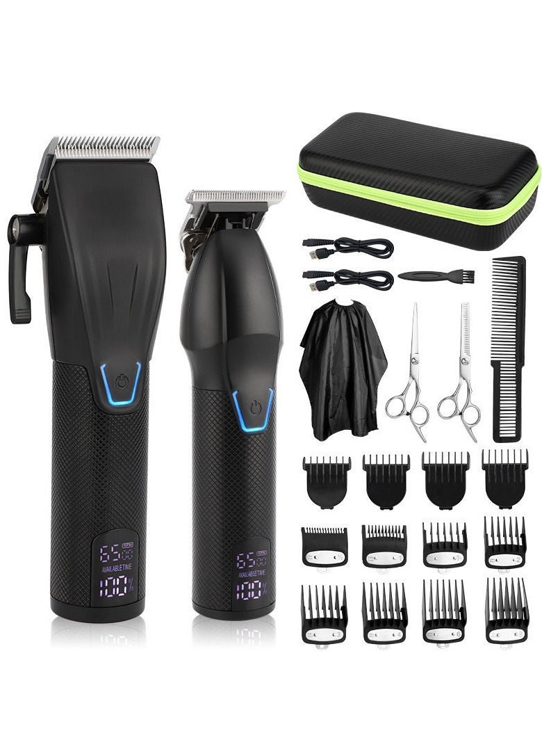 Multifunctional Hair Clippers,Professional Hair Cutting Kit Beard Trimmer Barbers for Men Women Kids Clipper Set Rechargeable Black - Image 1