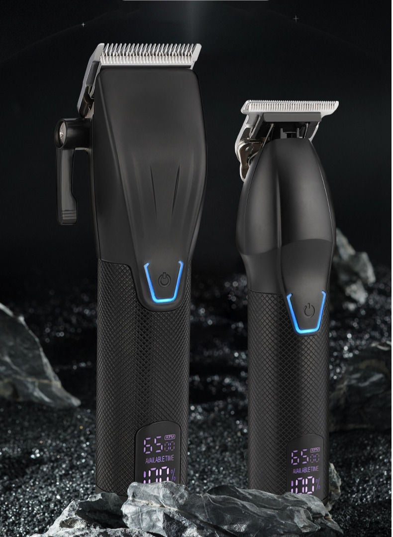 Multifunctional Hair Clippers,Professional Hair Cutting Kit Beard Trimmer Barbers for Men Women Kids Clipper Set Rechargeable Black - Image 4