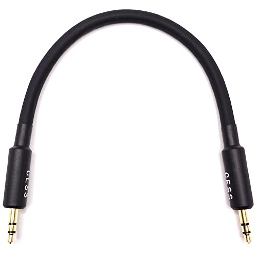CNCESS CESS-070 Short Stereo Audio Cable with 3.5mm TRS Connectors Male to Male, 6 Inches - Image 1