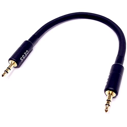CNCESS CESS-070 Short Stereo Audio Cable with 3.5mm TRS Connectors Male to Male, 6 Inches - Image 2