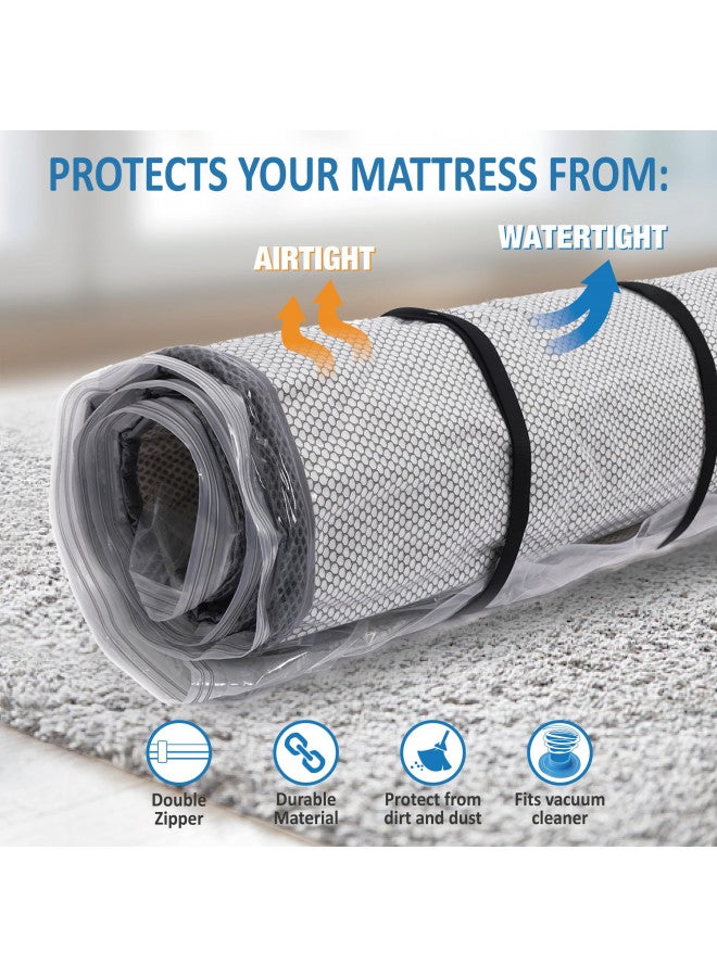 Storage Logic King/Cal-King Foam Mattress Vacuum Bag for Moving, Storage, Vacuum Seal Mattress Bag with Straps  - Image 4