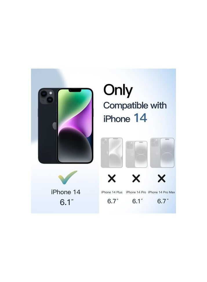 جي تيك حافظة JETech مغناطيسية لهاتف iPhone 14 مقاس 6.1 بوصة متوافقة مع MagSafe، غطاء ممتص للصدمات للهاتف، إطار TPU بلون صلب غير لامع، ظهر شفاف مضاد للخدش (منتصف الليل) - Image 2