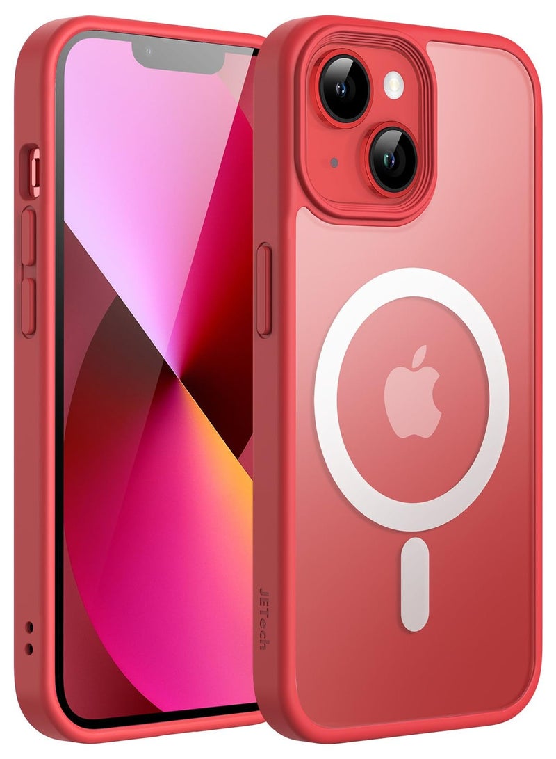 جي تيك حافظة مغناطيسية لهاتف آيفون 13 ميني مقاس 5.4 بوصة متوافقة مع غطاء هاتف MagSafe شفاف غير لامع وغطاء خلفي نحيف مقاوم للصدمات باللون الأحمر - Image 1