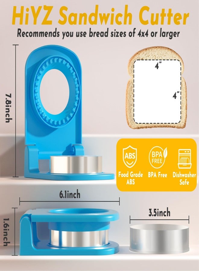 HiYZ Sandwich Cutter and Sealer - Stainless Steel Decruster Sandwich Maker - Peanut Butter and Jelly Crustless Sandwich Bread Pancake Maker Cookie Cutter for Kids Children Boys Girls - Image 3