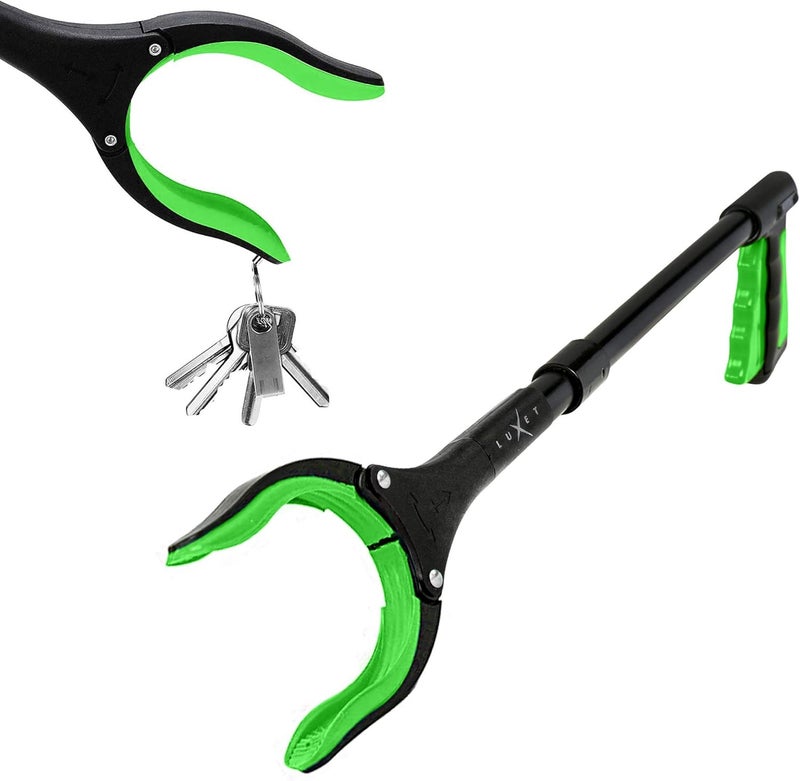 Luxet Grabber Reacher Tool 19 Inch Long, Foldable Pick Up Stick - Strong Grip Magnetic Tip - Heavy Duty Trash Picker Claw Reacher Grabber Tool Elderly Wheelchair Mobility Aid (Green) - Image 1