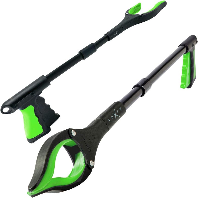 Luxet Grabber Reacher Tool 19 Inch Long, Foldable Pick Up Stick - Strong Grip Magnetic Tip - Heavy Duty Trash Picker Claw Reacher Grabber Tool Elderly Wheelchair Mobility Aid (Green) - Image 2