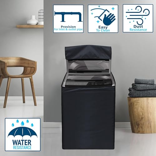 Glory Care Waterproof & Dust-Proof Top Loading Fully Automatic Washing Machine Cover for 6 kg, 6.5 kg, 7kg & 7.5 kg -(Grey ), Polyester - Image 5