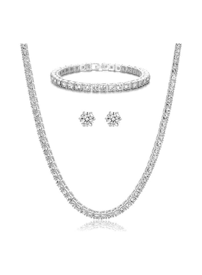 Fayrouz Jewellery Fairuz Jewelry Women's Cubic Zirconia Wedding Jewelry Set, 3 Pieces - Image 1