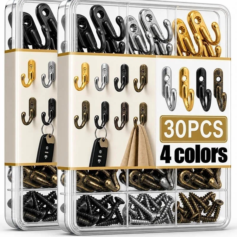 Vintage Wall Mounted Metal Hooks for Hanging Jewelry Keys Towel Bag Small Hangers Bathroom Kitchen Storage Hook Rack with Screw - Image 3