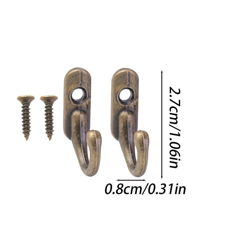 Vintage Wall Mounted Metal Hooks for Hanging Jewelry Keys Towel Bag Small Hangers Bathroom Kitchen Storage Hook Rack with Screw - Image 2