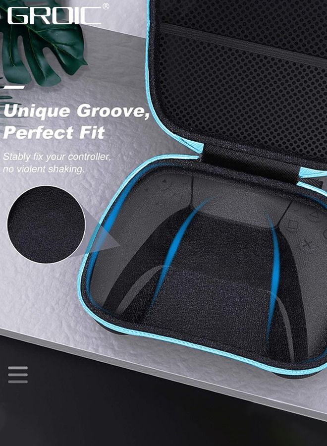 GROIC Gaming Controller Case Compatible with PS5 DualSense Controller, Anti-Slip Silicone Skin Protective Cover Case with 4 Thumb Grip Caps, PS5 Controller Travel Cases Protective Cover Storage Carrying Bag  - Image 4