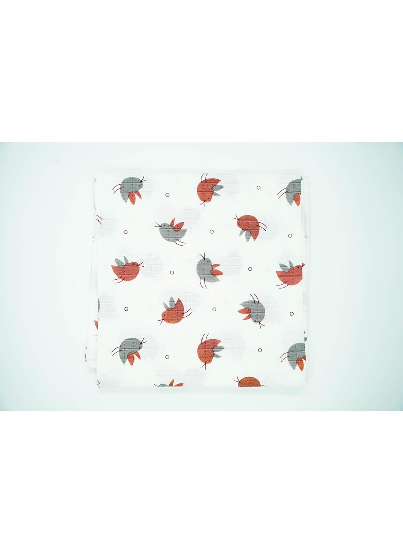 CHOTA SMILE CHOTA SMILE Muslin Baby Swaddle Wrap for New Born Soft and Cozy Baby Wrapper for New Born Perfect Swaddle for New Born Baby Bird Pack of 1  - Image 5