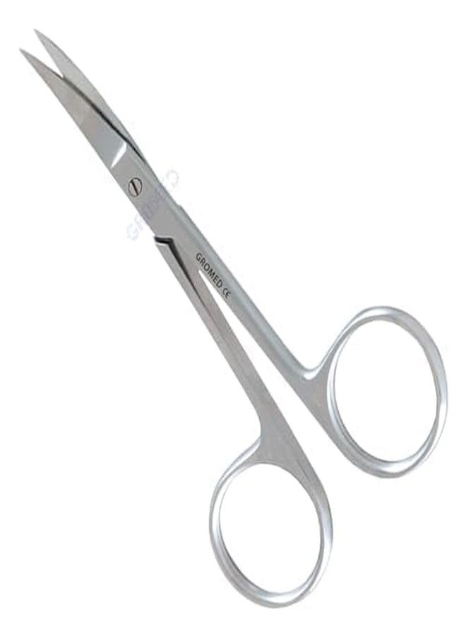 Gromed Nose Hair and Eyebrows Hair Cutting Curved Scissor | Precision for Manicure, Curved Blade| Scissor for Beard, Mustache| for Facial Hair Cutting, Silver SS (2) - Image 3