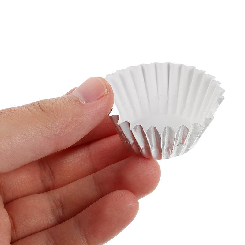 500pcs Mini Silver Foil Cupcake Baking Liners Thickened Oil Resistant Muffin Cases - Image 4