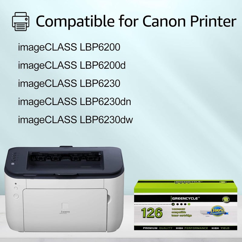 Greencycle Compatible Toner Cartridge Replacement for Canon 126 CRG-126 CRG126 3483B001 for use in ImageClass LBP6200d and LBP6230dw LBP-6230dn LBP-6230 Wireless Laser Printers (Black,2 PK) - Image 2