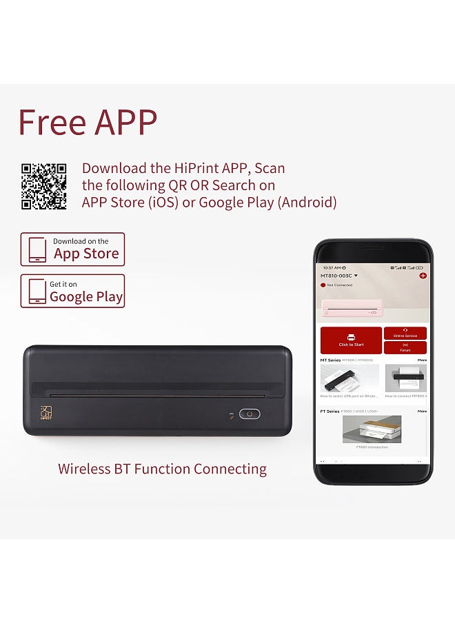 HPRT MT810 A4 Portable Paper Printer Thermal Printing Wireless BT Connect  - Image 5