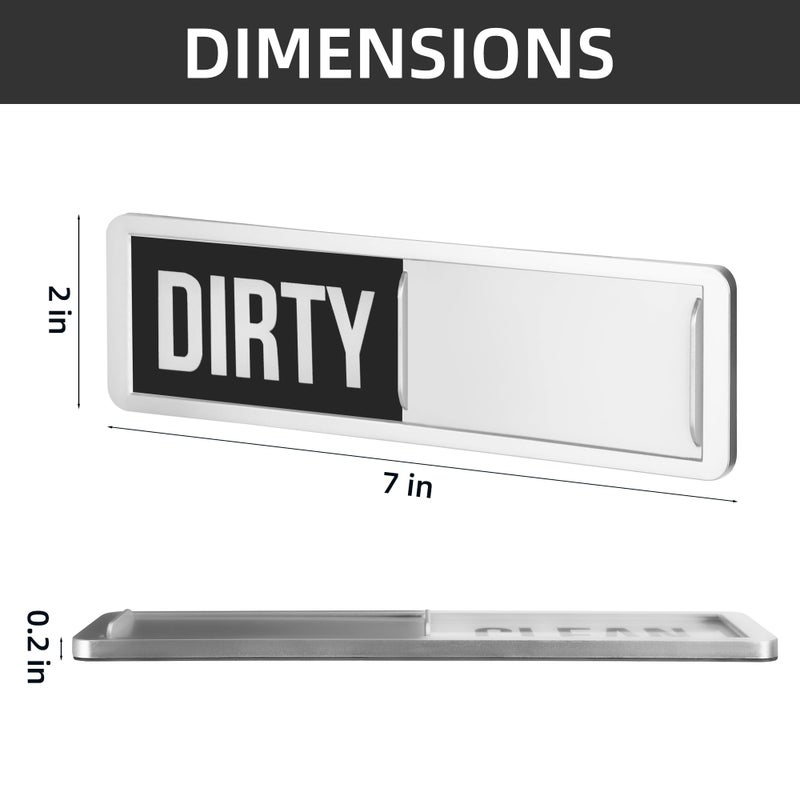 Kunkkancoco Dishwasher Magnet Clean Dirty Sign, Strong Magnet Clean Dirty for Kitchen Refrigerator, Easy to Read and Slide, Self-Adhesive Stickers for Non-Magnetic Dishwasherï¼ˆBlack Whiteï¼‰ - Image 2