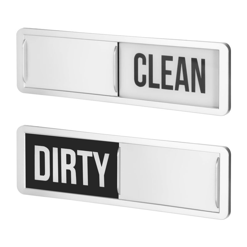 Kunkkancoco Dishwasher Magnet Clean Dirty Sign, Strong Magnet Clean Dirty for Kitchen Refrigerator, Easy to Read and Slide, Self-Adhesive Stickers for Non-Magnetic Dishwasherï¼ˆBlack Whiteï¼‰ - Image 1
