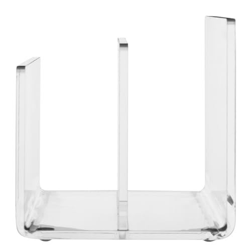 Kantek Clear Acrylic Mini File Sorter, 2 Section File Holder, 6" x 3.8" x 3.9", Desk Organizer, Non-Skid Feet, Desk Accessory - Image 2