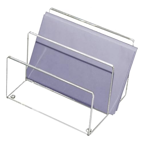 Kantek Clear Acrylic Mini File Sorter, 2 Section File Holder, 6" x 3.8" x 3.9", Desk Organizer, Non-Skid Feet, Desk Accessory - Image 3
