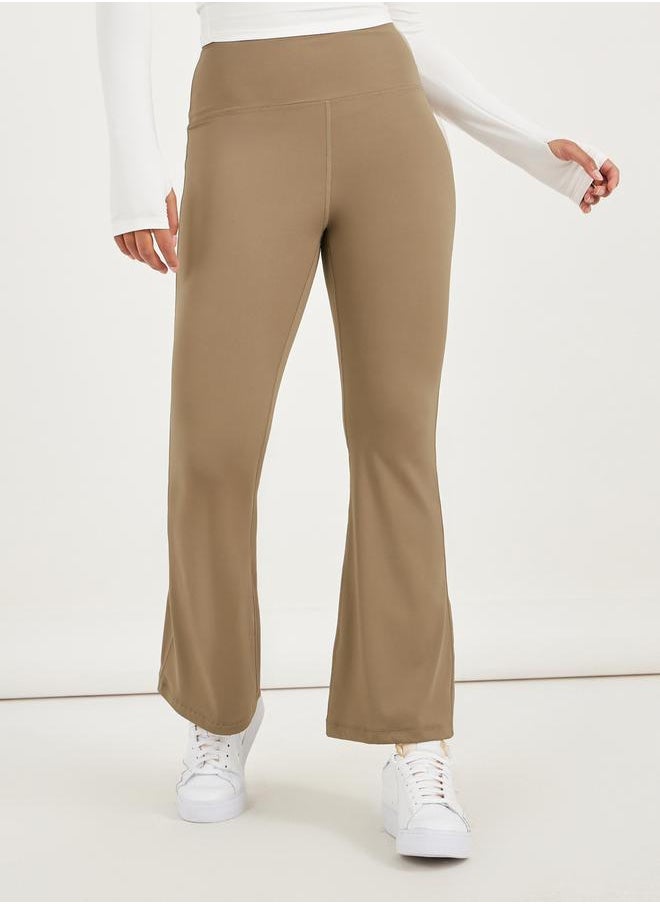 Styli Broad Waistband Basic Flared Leggings  - Image 1
