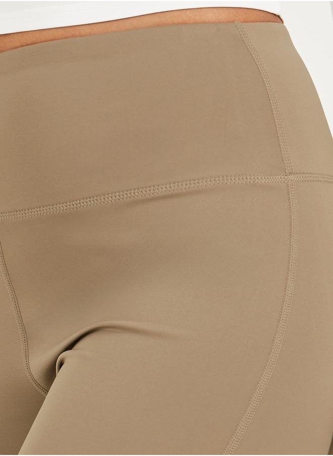 Styli Broad Waistband Basic Flared Leggings  - Image 3