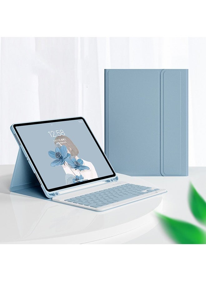 General Arabic and English Keyboard Case for iPad 10th Generation (2022, 10.9 Inch), Detachable Wireless Keyboard Pencil Holder Slim Leather Smart Cover 