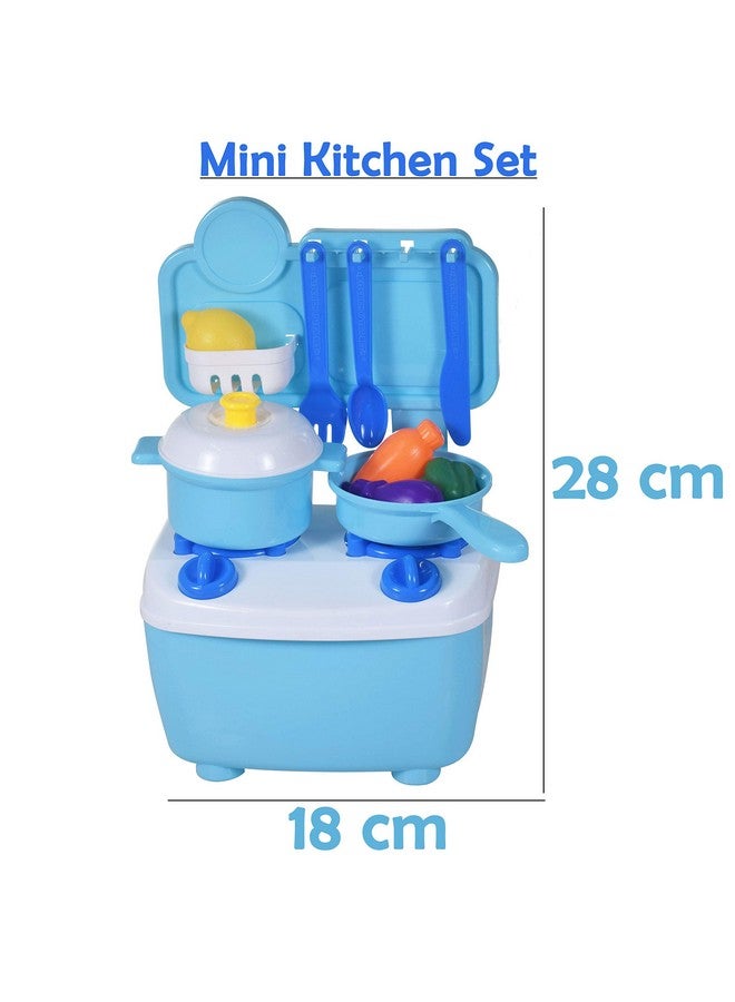 ويش كي مجموعة ألعاب الطبخ التظاهرية من ويشكي للطهاة الصغار مع ملحقات وأدوات طهي وأدوات منزلية وحقيبة سفر محمولة متعددة الأغراض للأطفال من سن 3 سنوات فما فوق (أزرق) - Image 2