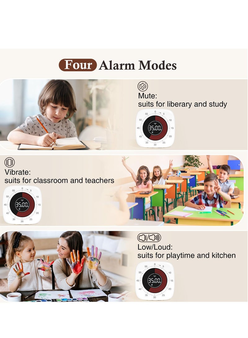 SYOSI Kids Classroom Timers, Kitchen Timer, Cooking Time Management, for Teaching, Meeting, Cooking, Working - Timer for Kids with Magnetic Backing, Foldable Legs, Hanging Hole - Image 5